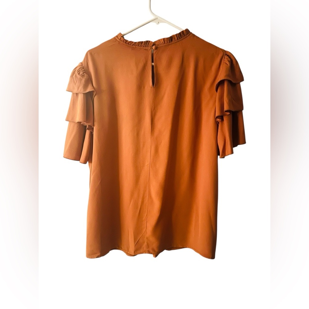 BloomChic Ruffle Top in Toasted Squash - Picture 3 of 3
